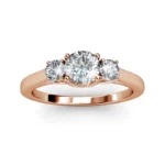 Daisini Women's 3 Stone Finger Rings Embellished with Swarovski Crystals 18k Rose Gold Plated Wedding Anniversary Fine Jewelry - Image 3