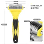 Pets Stainless Steel Grooming Brush Two-Sided Shedding and Dematting Undercoat Rake Comb for Dog Cat Remove Knots Tangles Easily - Image 5