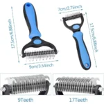 Pet Detangling Brush Double Sided Grooming Tool For Dogs Cats Professional Hair Removal Comb Effectively Fur Knot Cutter Winter - Image 3