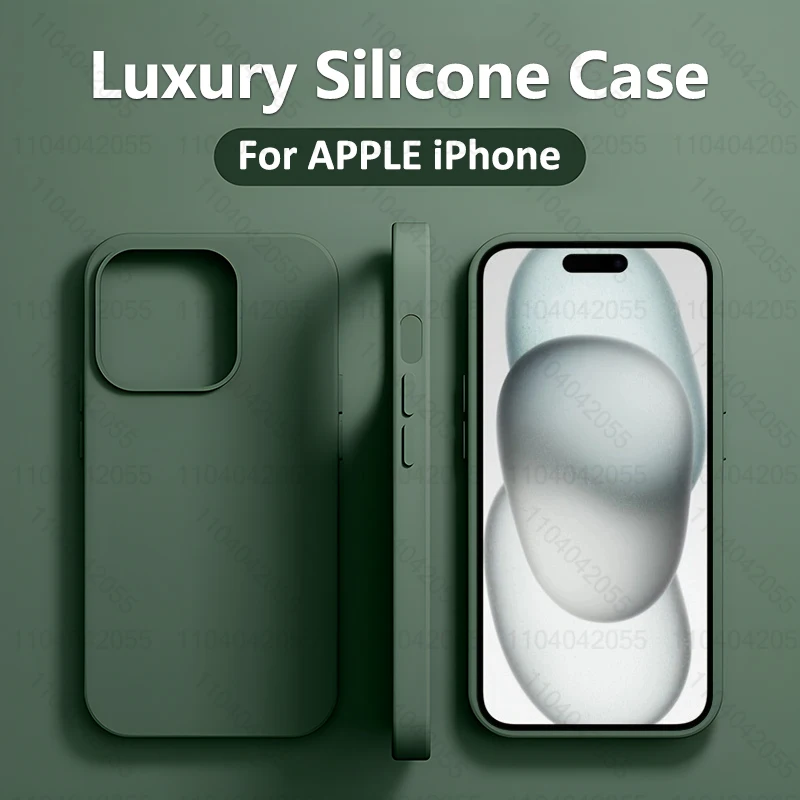 kf-S5f689b7734af41b39533b59d8205aa0d2 Luxury Liquid Silicone Phone Case for APPLE iPhone 11 13 12 14 15 16 Pro Max Cases for iPhone 15 Plus Shockproof Protector Cover - Image 1