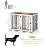 PawHut dogs cage furniture with doors window modern steel dogs box for home indoor dog house for dogs up to 30 kg - Image 3