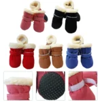 4pcs Winter Dog Shoes Waterproof Shoes For Medium Dogs Winter Boots For Small Dogs Warm Chihuahua Teeth Puppy Socks Yorkshire