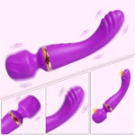 2 in 1 Vagina Vibrator Wand for Women G-Spot Clitoris Nipples Stimulator Breast Massager Female Masturbator Sex Toy for Women