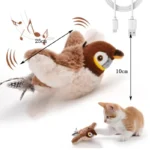 Hot Simulated Bird Cat Toy Interactive Toys Dog Rechargeable Chirping Flapping Bird(no Flying) Touch Activated Plush Pet Toy - Image 6