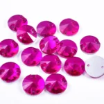 OLeeya Hot Pink Rose Mix Shapes Glass Flatback Sew-on Rhinestone Sewing Strass Crystals Diamond For Wedding Dress Decoration - Image 3