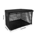 Dog Wire Crate Cover Waterproof Pet Cage Covers With Two Entrance Doors Cage Cover Universal Made Of 210D Silver Coated Oxford - Image 5