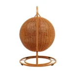 Hand Weaving PP Imitation Rattan Freestanding Cat Swing Bed Suspended Basket Design Detachable with Cooling Mat - Image 5