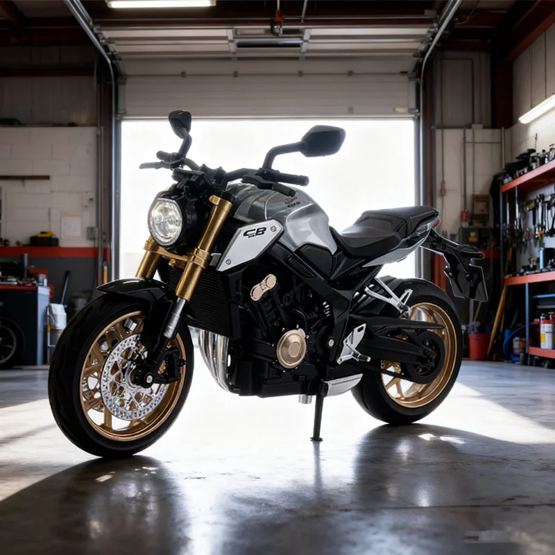 kf-S6ed5bb74e4cc40cd9fe99bd7bc3a950ea 1:12 Dream Wing CB650R Alloy Sports Motorcycle Model Diecasts Metal Track Racing Motorcycle Model Sound and Light Kids Toys Gift - Image 1