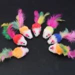 Soft Fleece False Mouse Cat Toys Colorful Feather Funny Playing Toys for Cats Interactive Toys Juguetes - Image 3