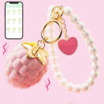 Strawberry Silicone Clitoral Vibrator, Egg vibrator shaped Clitoral Massager with Pearl Chain, Pearl Chain Female Intimate Toy