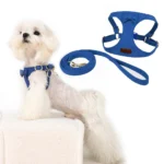 Trendy Premium Suede Dog Harness Leash Set - Adjustable Pet Chest Strap Soft & Durable Puppy kitten Fashion Accessories - Image 5