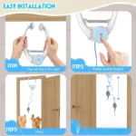 Door Hanging Automatic Rebound Cat Toy with 3 Mice Long Rope Teasing Cat Electric Cat Interactive Toy for Indoor Door and Table - Image 6