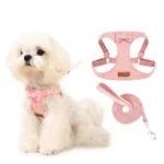 Trendy Premium Suede Dog Harness Leash Set - Adjustable Pet Chest Strap Soft & Durable Puppy kitten Fashion Accessories - Image 4