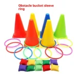 1 Set Outdoor Toy For Kid Adult Party Games Ring Toss Game Carnival Combo Kit Soft Plastic Cones Ring Toss Game - Image 4