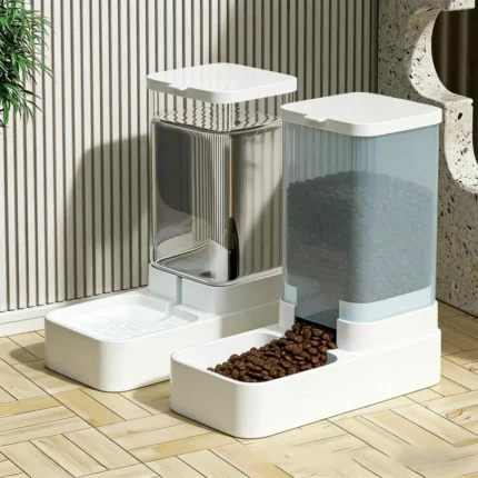 Pet Automatic Feeding and Watering 2-in-1 Device for Cats and Dogs Universal Gravity Dual Function1-2Piece Design Feeding Set