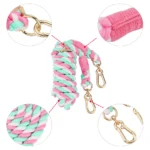 Rainbow Dog Leash, Cotton Pet Leash with Metal Buckle & Hangable Dog Tag Suitable for Dog Walking and Training Dog Accessories - Image 2