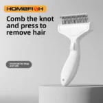 1PC Floating Stainless Steel Dog Hair Removal Brush for Long Hair Breeds Puppy Cat Comb Pet Grooming Products Curved Design - Image 5