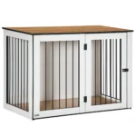 PawHut dogs cage furniture with doors window modern steel dogs box for home indoor dog house for dogs up to 30 kg - Image 2