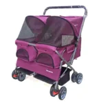 Multifunctional pet car Ultra-light two-seater pet buggy Detachable and washable trolley Universal pet car for cats and dogs - Image 2