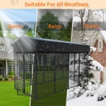Heavy Duty Dog Kennel Welded Metal Playpen 64.9” Large Animal Cage for Outdoor And Indoor Use Pet Safety Barrier - Image 4