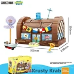Spongebob building block cartoon Krusty Krab creative restaurant scene model Patrick Star assembly toy children's birthday gift - Image 2