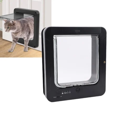 Smart Cat Door Smart Automatic Sensor Cat Flap Pet Gate Collar Activated Dog Cat Entry with Remote Control Automatic Pet Door