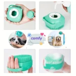7-Piece Pet Grooming Kit - Self-Cleaning Brush, Nail Clipper, File, Flea Comb, Bath Brush, Finger Toothbrush, - Image 2