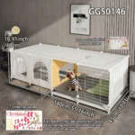 Christmas DIY Dog Cage for Small Dogs with Separate Toilet and Pulleys, Indoor Dog House for Bichon Frise and Teddy Dogs, Dog Cabinet - Image 4