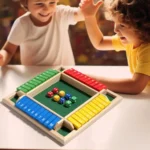 Arithmetic Dice Board Game Four-Sided Flip Card Games Box Dice Toys Wooden Flaps Dices 4 Players Party Number Game Board Games - Image 4