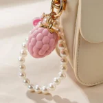 Strawberry Silicone Clitoral Vibrator, Egg vibrator shaped Clitoral Massager with Pearl Chain, Pearl Chain Female Intimate Toy - Image 5