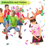 2 Pack Inflatable Reindeer Ring Toss Game With Antlers and 8 Rings, Family Christmas Party Games classroom indoor outdoor fun - Image 4