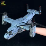 HUIQIBAO MOC 1389PCS V-22 Tiltrotor Aircraft Helicopter Building Block Children Military Airplane model Bricks Toy home Decor. - Image 2