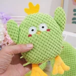 Dog Chew Toy Green Chicken Plush Toy Durable Interactive Puppy Teething Toy For Small Medium Large Breed Dogs Squeaky Pet Toy - Image 8