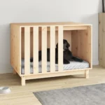 Dog house Black 90x60x67 cm Solid pine wood Brown Warm Pet Kennel Sturdy Dog Cage,Enclosure White Playpen House Outdoor Indoor