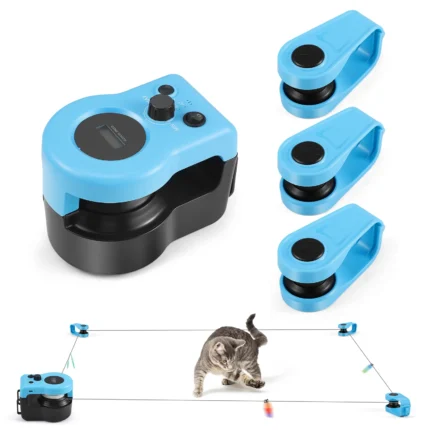 Cat Toys Cat Wheel Exerciser New Cat Treadmill for Indoor Adjustable Speed Simulated Interactive Hunting Cat Toy with Remote Con