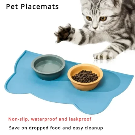 Non-slip For Dogs Water Feeding Dog Accessories Waterproof Watering Supplies Silicone Food Mat Pet Cats Feeders Pets Products