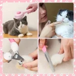 8Pcs Pet Grooming Kit - Nail Clipper Trimmer with Flea Comb & Detangling Brush Set for Dogs Cats, Grooming Tools - Image 6