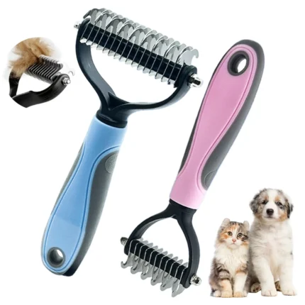 Pet Detangling Brush Double Sided Grooming Tool For Dogs Cats Professional Hair Removal Comb Effectively Fur Knot Cutter Winter