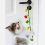 Cartoon Tomato Cat Scratch Toy Portable Plush Teaser Rope with Bell Funny Simulated Fruit Interactive Cat Teaser for Indoor Play - Image 3