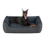 Feandrea dog bed Linen-look dog mat dog house raised edge suitable for extra large dogs 120x90x30 cm