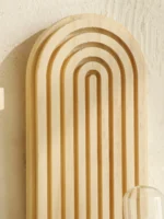 1Pc Boho Style Wooden Wall Shelves - Geometric Wall Mounted Shelves, Natural Wood Finish, Modern Home Decor, Plant Decorative - Image 4