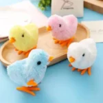 Pet Cat Toys Jumping Walking Hopping Cartoon Plush Chicken Clockwork Cat Interative Playing Toy Wind Up Chick Kitten Supplies - Image 4