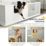 Puppy Playpen Crate with Adjustable Door – Portable Dog Whelping Box with Waterproof Pee Pad for Small to Large Breeds - Image 4