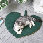 Cat Mattress Leaf Shape Cat Nest Cat and Dog Double-Sided Available Floor Mat Cover Pad Warm and Comfortable Cartoon Cat Bed Ind - Image 3