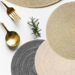 Set of 6 Round Placemats and Coasters Braided Woven Place Mats Washable Heat Resistant Table Mats and Coasters for Dining Table - Image 4