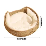 Cat Basket Cotton Rope Round Bed for Cat Sleep with Pillow All Season Indoor Weaving Pet Resting Scratching Sleeping Furniture - Image 6