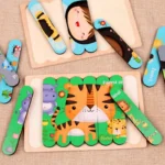 Baby Wooden Montessori Puzzle Child Game Wooden Puzzle 3D Cartoon Animal Puzzle Babies Toys Puzzles For Kids 1 2 3 Year Old - Image 4
