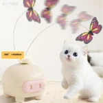 Electric Interactive Cat Teasing Toy Intelligent Automatic Rotating Butterfly Cute Pig Funny Electronic Pet Plaything - Image 2