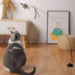 Simulation Bird Interactive Funny Cat Stick Toy Furry Feather Bird With Bell Sucker Cat Stick Toy Kitten Playing Pet Accessories - Image 2