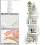 Tribesigns Wavy Corner Shelf, Modern 5-Tier Bookshelf Bookcase with Curvy Shape, Unique Plant Stand Display Rack for Living Room - Image 6